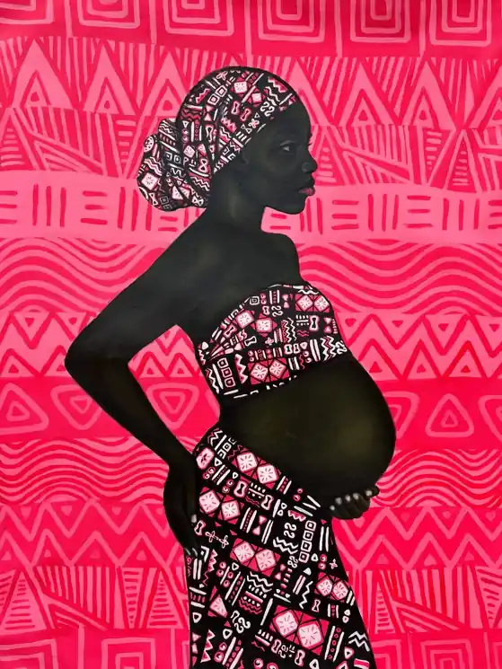 Get Yours ▷ Africa Motherhood - 21st Century, Contemporary, Figurative Portrait, Modern by Kehinde Oyafajo, 2025 | Acrylic Painting