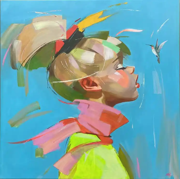 Fast Shipping ▷ Hummingbird by Mariia Kotiuzhynska, 2025 | Acrylic Painting