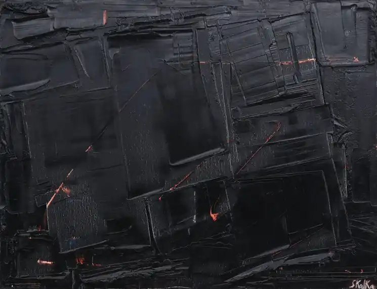 ▷ Cuivre by Sabine Kalka, 2021 | Palette knife painting Fresh Stock