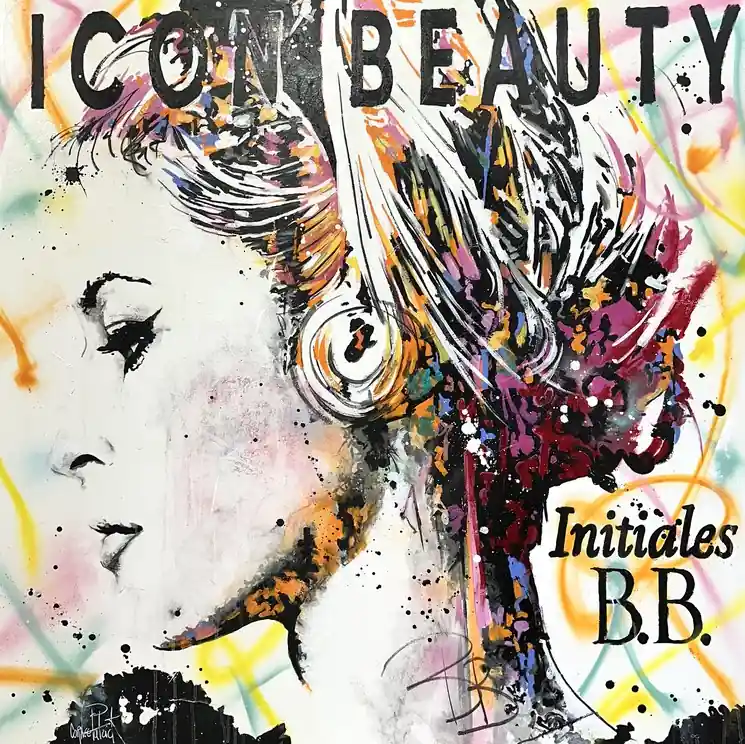 Original ▷ Iconic Beauty, Brigitte Bardot by Patrick Cornée, 2025 | Charcoal Painting
