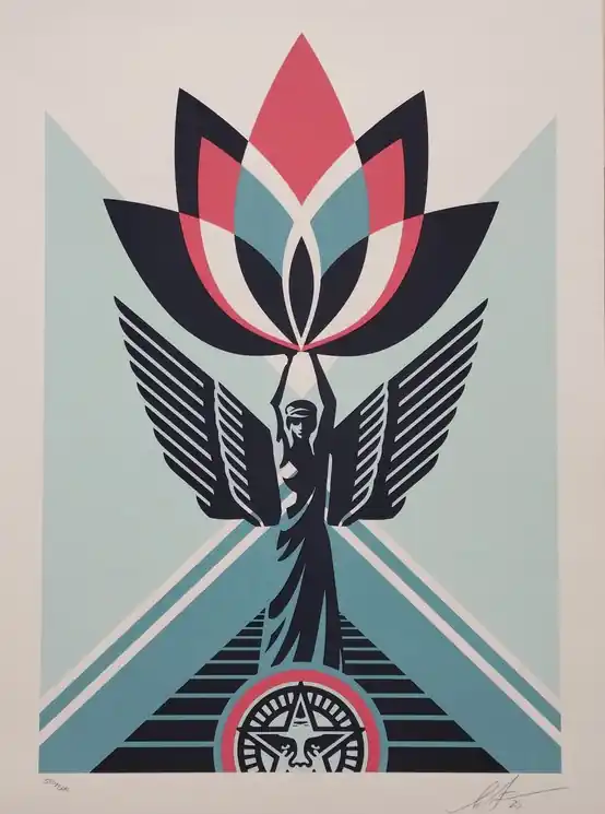 Markdown ▷ Lotus Angel by Shepard Fairey (Obey), 2020 | Screen print