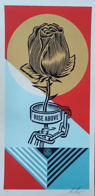 Buy Online ▷ Rise Above Rose Geometric by Shepard Fairey (Obey), 2022 | Screen print