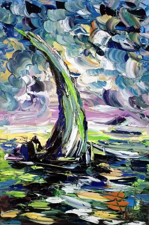 ▷ Onda Ribelle by Antonino Puliafico, 2024 | Palette knife painting Best Price