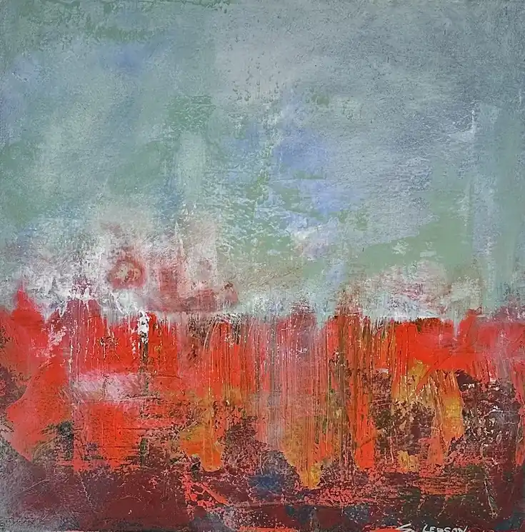 ▷ Above and Below by Simon Ledson, 2024 | Mixed Media Painting Place Order