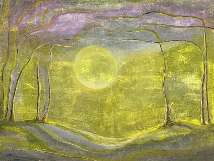 ▷ Mystical Night by Helen Burkova, 2025 | Mixed Media Painting Free Shipping