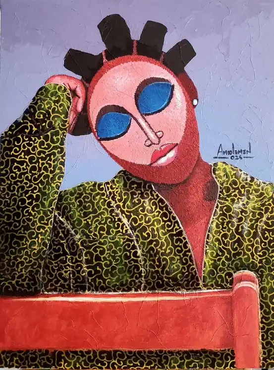 ▷ Gold in Me - 21st Century, Contemporary, Surrealism, Portrait, Modern, Women by Amiolemen Emmanuel, 2025 | Pencil Paintings Buy Today
