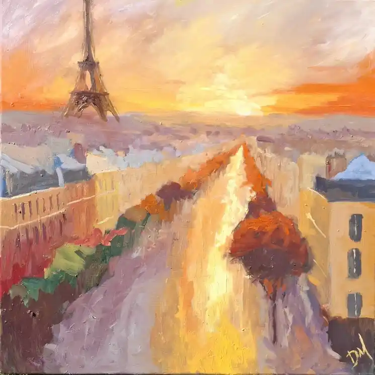 ▷ Paris, crépuscule by Daniel Murgatroyd, 2024 | Oil Painting for Sale While Supplies Last