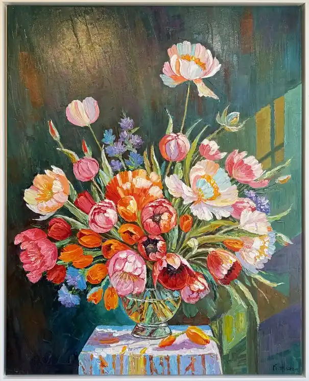 Weekend Sale ▷ She was a wildflower in love with moon by Katharina Husslein, 2025 | Oil Painting for Sale