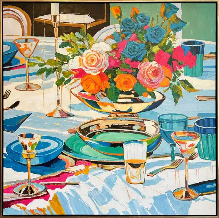 ▷ In the Light of good Company by Katharina Husslein, 2025 | Oil Painting for Sale Price Cut