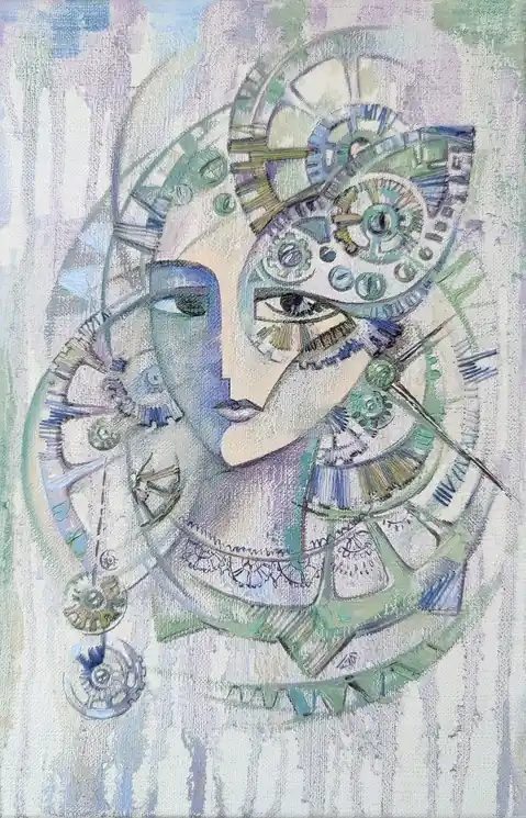 ▷ Through the time by Yulia Belasla, 2021 | Gold Leaf Paintings Buy Today