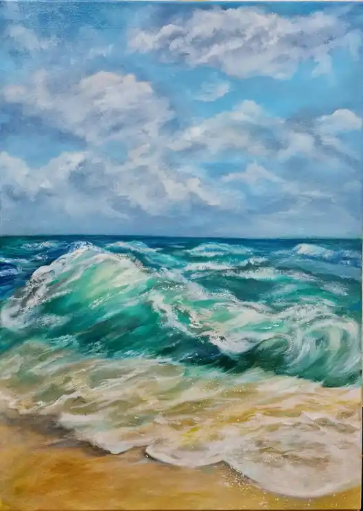 ▷ On the Crest of a Wave by Lilya Volskaya, 2025 | Acrylic Painting Professional Grade