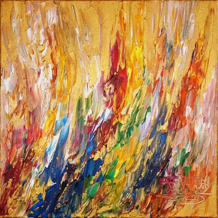 ▷ Gold Pieces XS 1 by Peter Nottrott, 2025 | Acrylic Painting Professional Grade