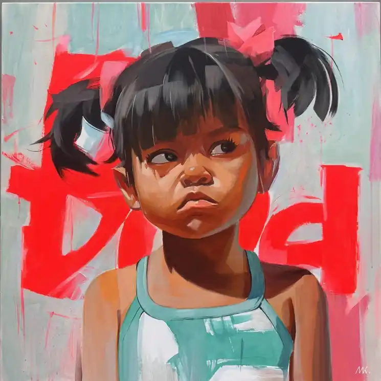 ▷ Little Drama Queen by Mariia Kotiuzhynska, 2025 | Acrylic Painting Same Day Shipping