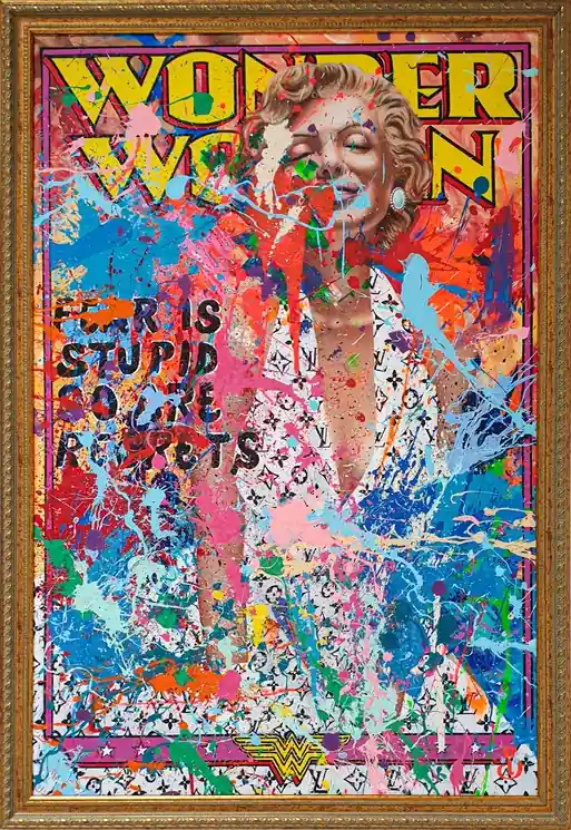 Deal ▷ Marilyn Monroe - Wonder Marilyn in her Louis Vuitton dress by Belart Collective, 2022 | Acrylic Painting