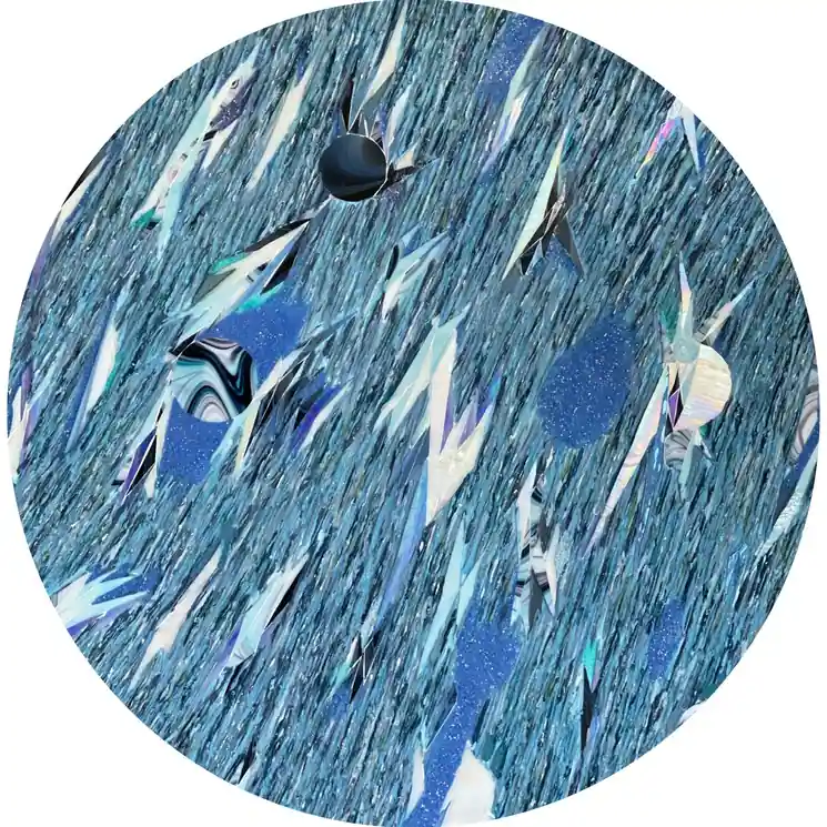 ▷ Riflesso blue - Collab with Glass Axes by Daniela Pasqualini, 2022 | Mixed Media Painting Limited Offer