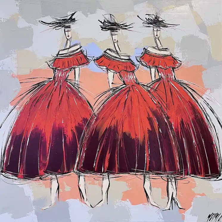 ▷ Les Andalouses... (En scène) by Olivier Messas, 2022 | Acrylic Painting Handmade