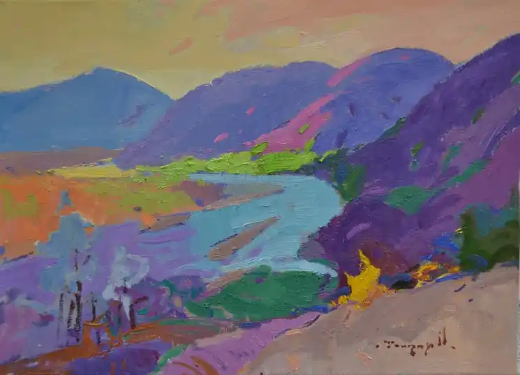 ▷ Spring in Transcarpathia by Alexander Shandor, 2022 | Oil Painting for Sale Price Cut