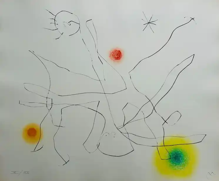 ▷ Flux de l'aimant by Joan Miró, 1964 | Dry Point Print Free Returns