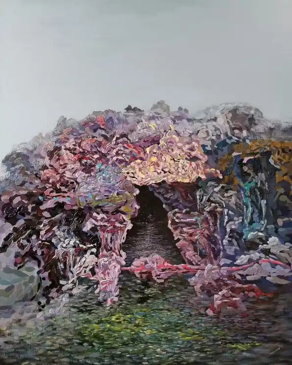 Final Sale ▷ Enchanting Mountain Rocks Landscape by Lu Ma, 2025 | Oil Painting for Sale