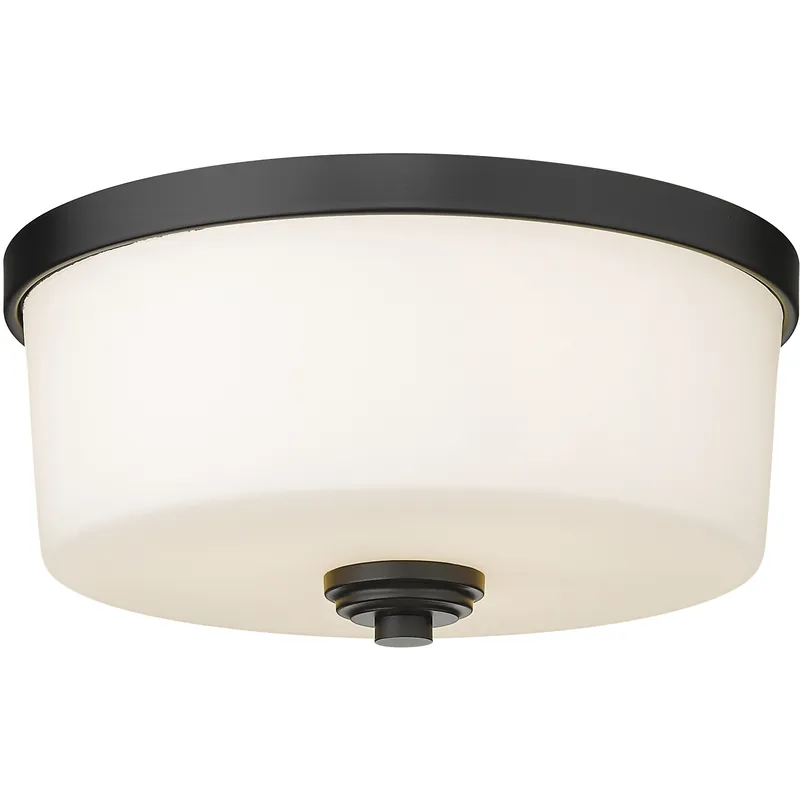 Price Cut Arlington 3 Light 14 inch Matte Black Flush Mount Ceiling Light