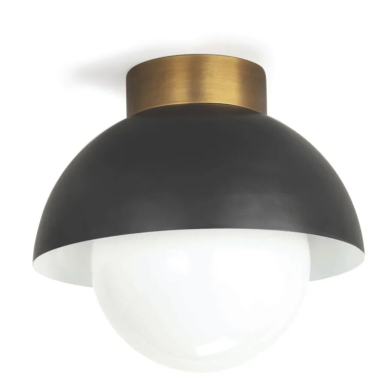 Viral Montreux 1 Light 11.75 inch Oil Rubbed Bronze and Natural Brass Flush Mount Ceiling Light