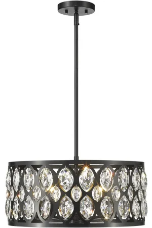 Place Order Dealey 5 Light 19.25 inch Matte Black Chandelier Ceiling Light
