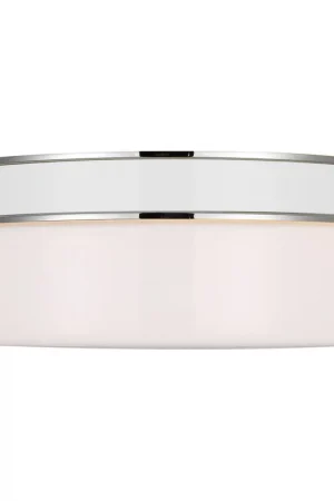 Deal kate spade new york Monroe 2 Light 14 inch Polished Nickel Flush Mount Ceiling Light in Polished Nickel / Gloss White