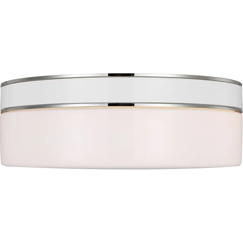 Deal kate spade new york Monroe 2 Light 14 inch Polished Nickel Flush Mount Ceiling Light in Polished Nickel / Gloss White