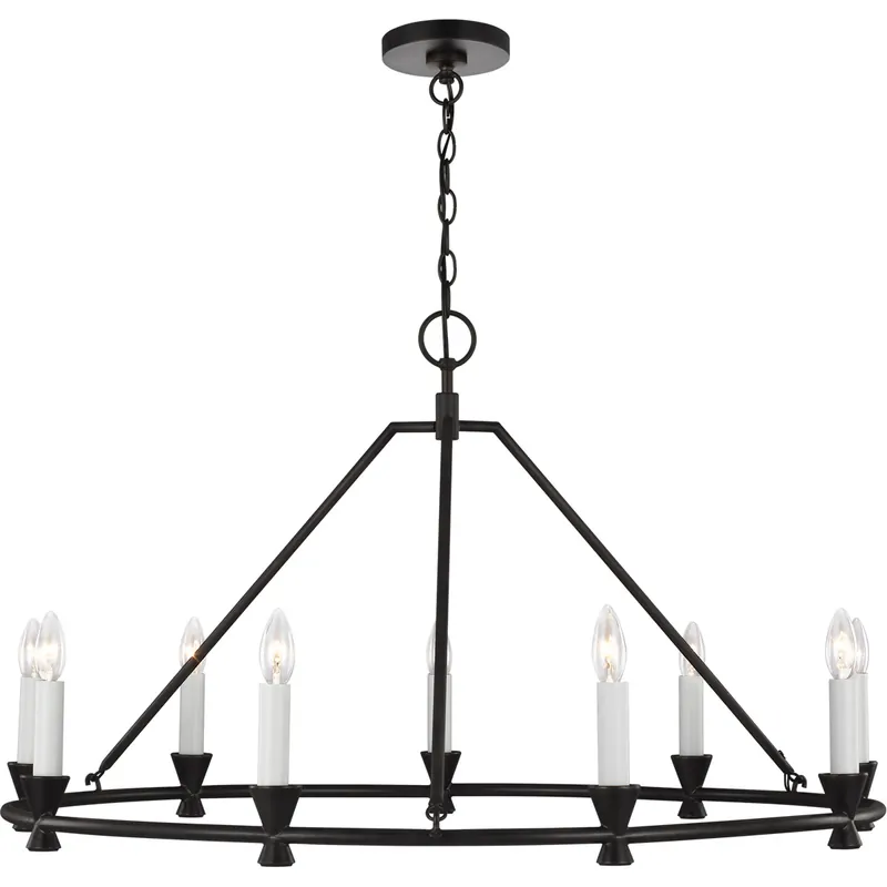 C&M by Chapman & Myers Keystone 9 Light 38 inch Aged Iron Chandelier Ceiling Light Best Choice