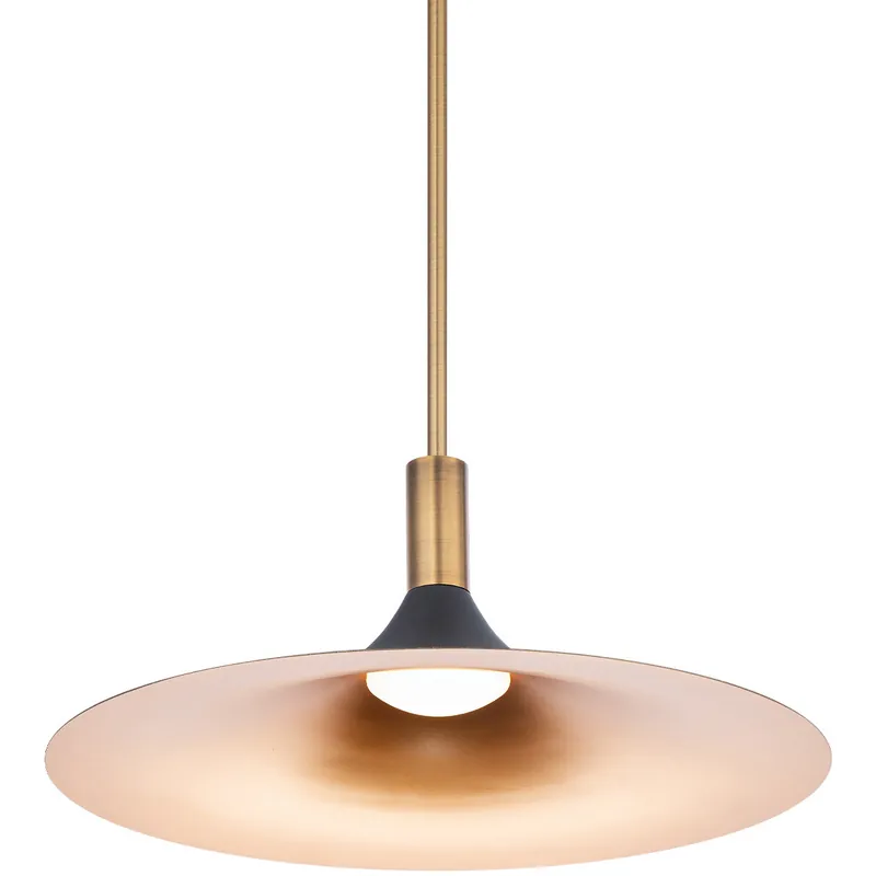 Cochere LED 18 inch Black Gold Aged Brass Pendant Ceiling Light, dweLED Professional Grade