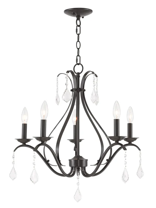 Caterina 5 Light 24 inch English Bronze Chandelier Ceiling Light Genuine
