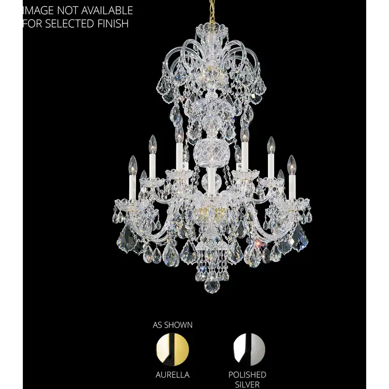 Flash Sale Olde World 12 Light Polished Silver Chandelier Ceiling Light in Heritage