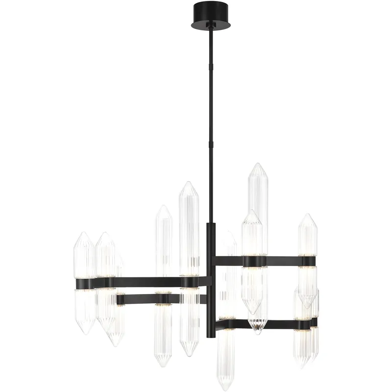 Final Sale Avroko Langston LED Plated Dark Bronze Chandelier Ceiling Light, Integrated LED