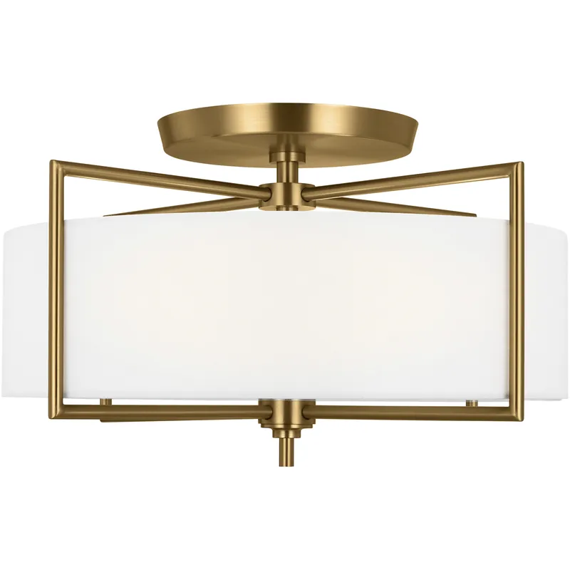 Mega Sale C&M by Chapman & Myers Perno 3 Light 20 inch Burnished Brass Semi-Flush Mount Ceiling Light