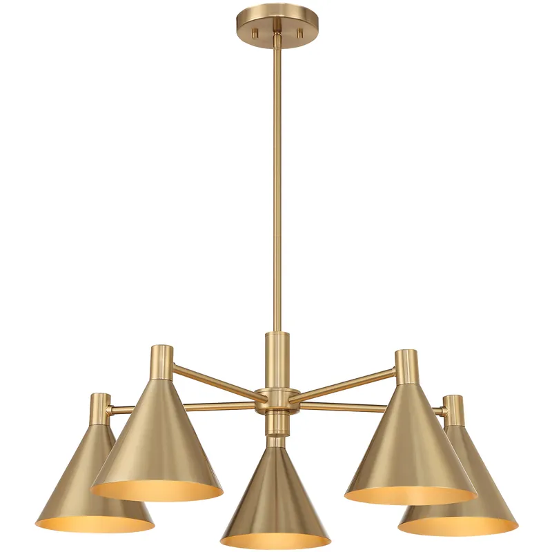 Buy Online Pharos 5 Light 30 inch Noble Brass Chandelier Ceiling Light
