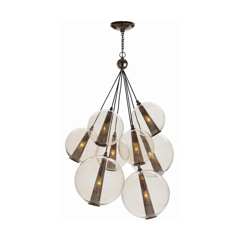 Caviar 8 Light 29 inch Brown Nickel Chandelier Ceiling Light, Adjustable Large Cluster Free Shipping