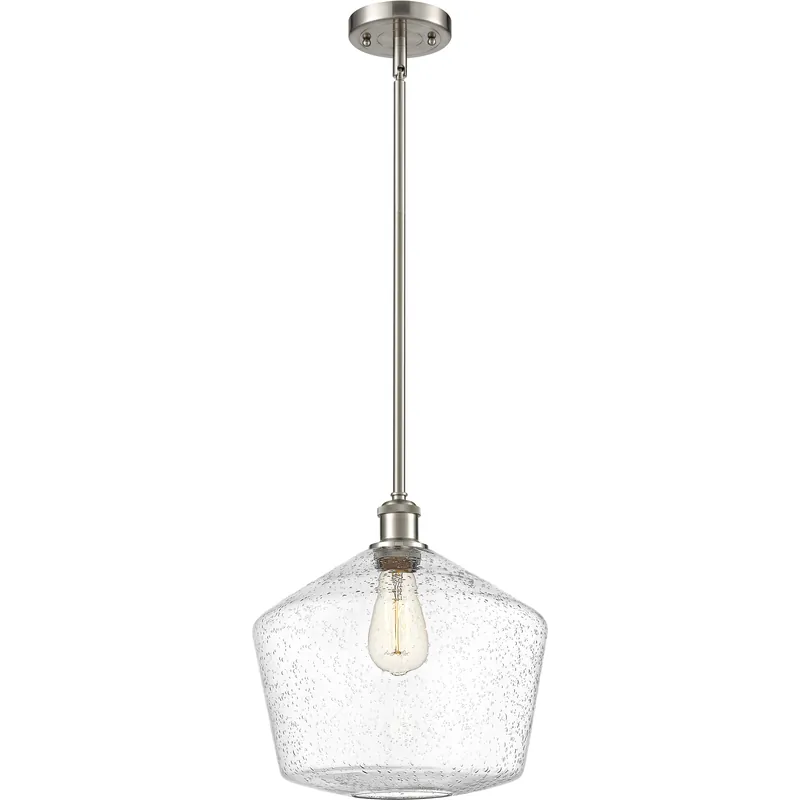 Ballston Cindyrella LED 12 inch Brushed Satin Nickel Mini Pendant Ceiling Light in Seedy Glass Price Cut