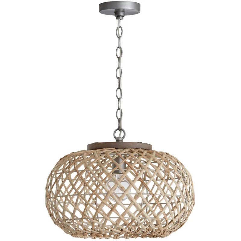 Rainey 1 Light 18.5 inch Grey Wash and Antique Nickel Pendant Ceiling Light Wholesale