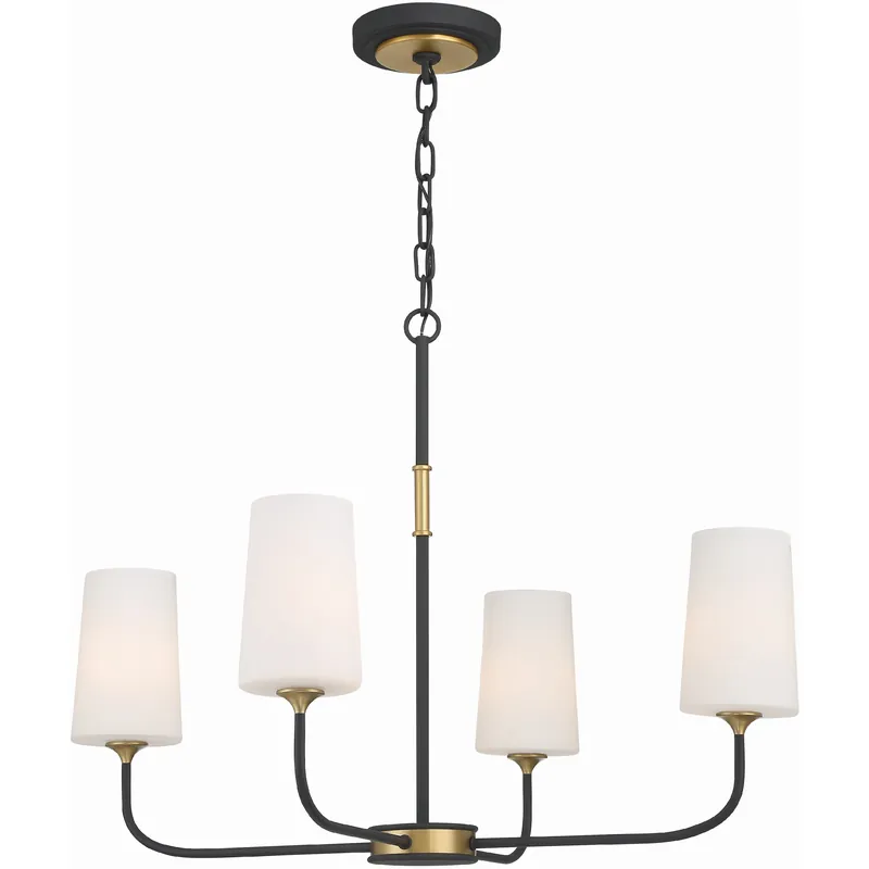 Next Day Delivery Niles 4 Light 29 inch Black Forged and Modern Gold Chandelier Ceiling Light