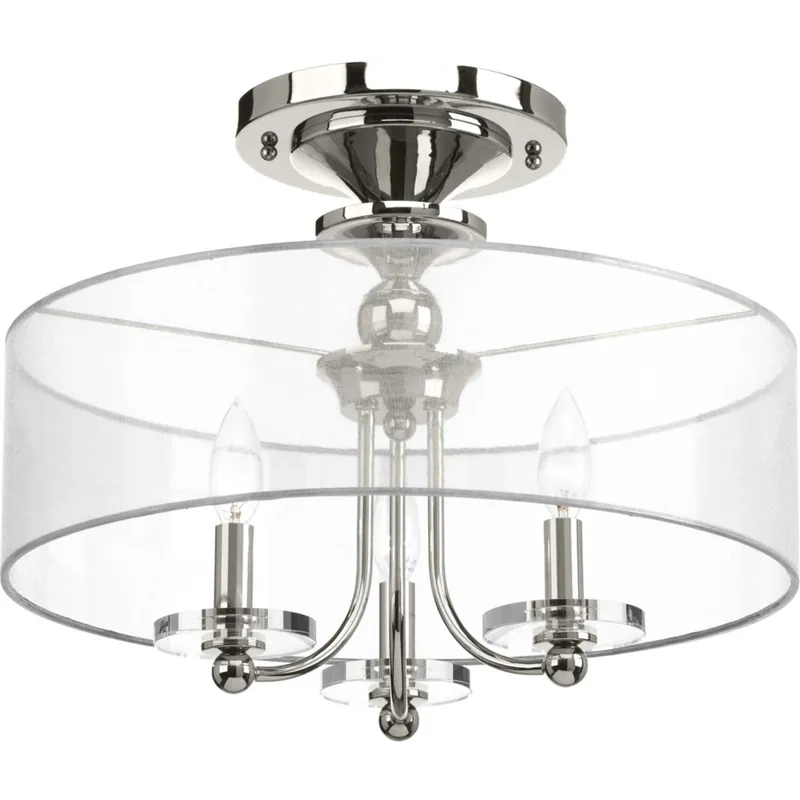 Dale 3 Light 18 inch Polished Nickel Semi-Flush Mount Convertible Ceiling Light, Design Series Get Yours