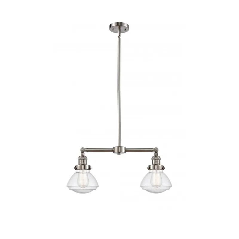Last Chance Franklin Restoration Olean LED 22 inch Brushed Satin Nickel Chandelier Ceiling Light in Seedy Glass, Franklin Restoration