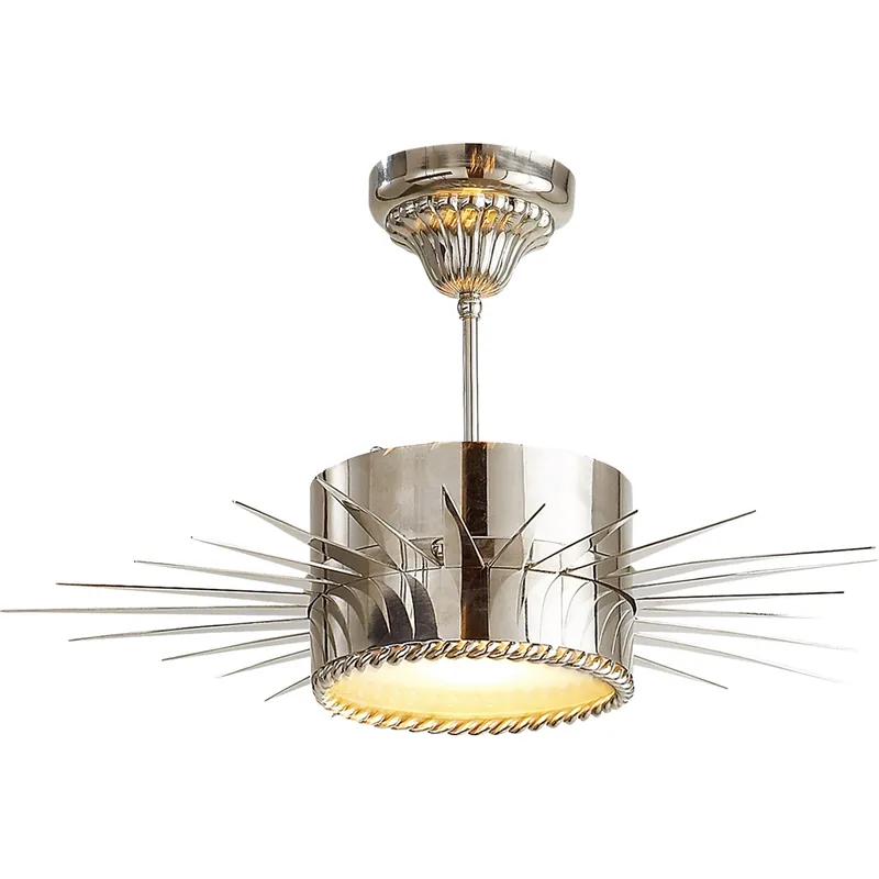 One Day Deal Suzanne Kasler Soleil 1 Light 24 inch Polished Nickel Semi-Flush Mount Ceiling Light, Medium
