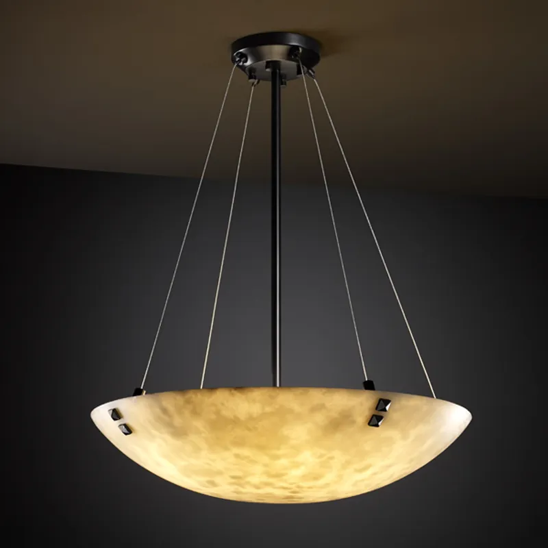 Clouds LED 18 inch Matte Black Pendant Ceiling Light in 3000 Lm LED, Pair of Square with Points, Round Bowl Today Only