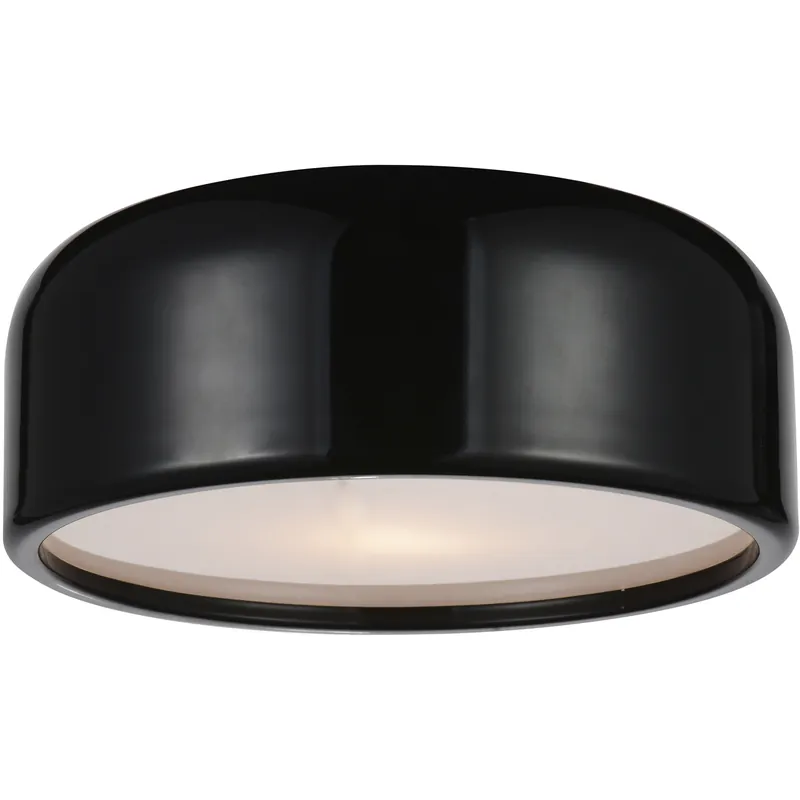 Campton 2 Light 14 inch Black Drum Shade Flush Mount Ceiling Light Free Shipping