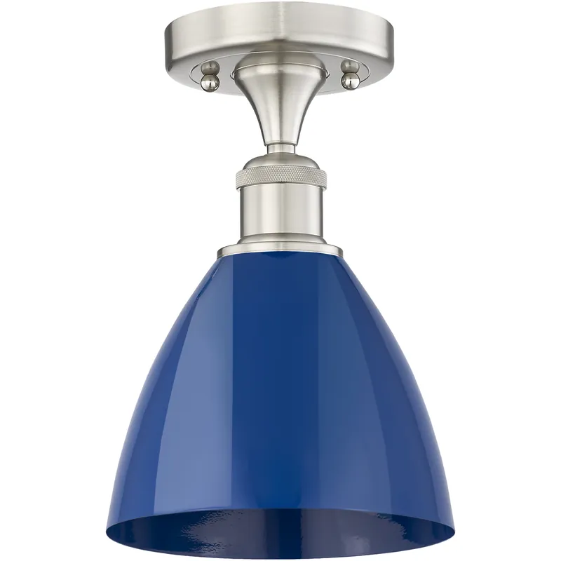 Low Price Plymouth Dome 1 Light 7.5 inch Satin Nickel Semi-Flush Mount Ceiling Light
