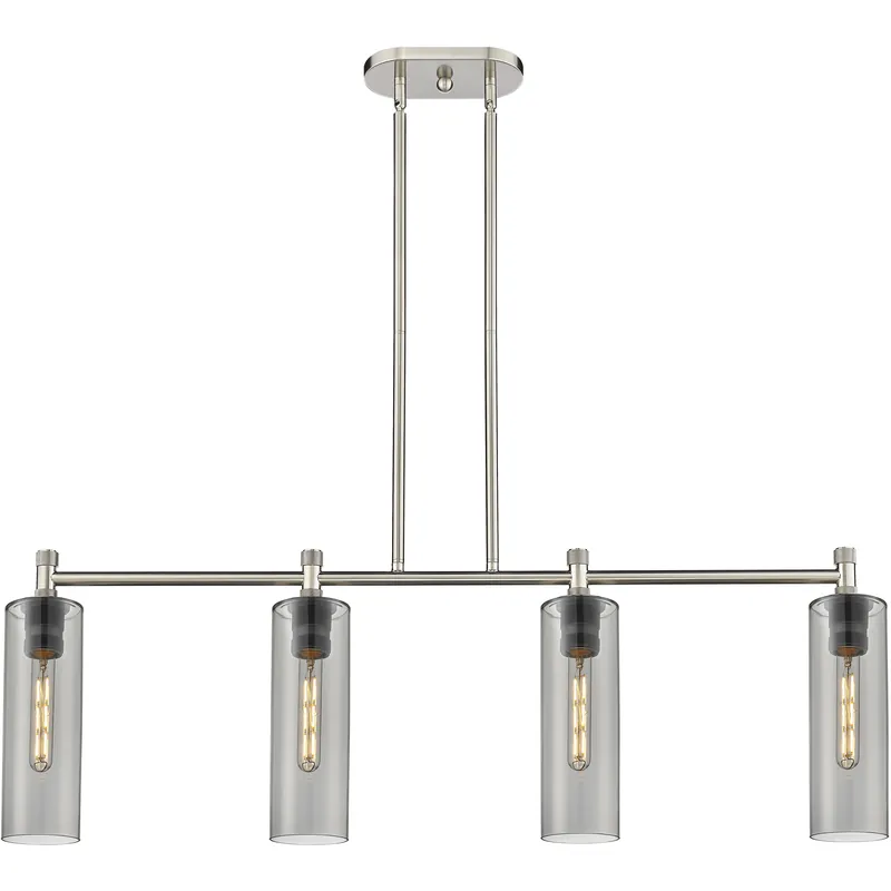 Worldwide Shipping Downtown Urban Crown Point Island Light Ceiling Light in Satin Nickel, Plated Smoke