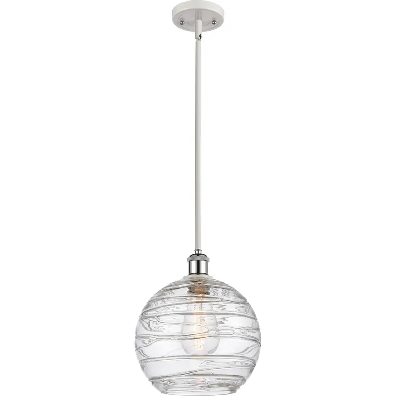 Ballston Large Deco Swirl LED 10 inch White and Polished Chrome Pendant Ceiling Light, Ballston Fan Favorite
