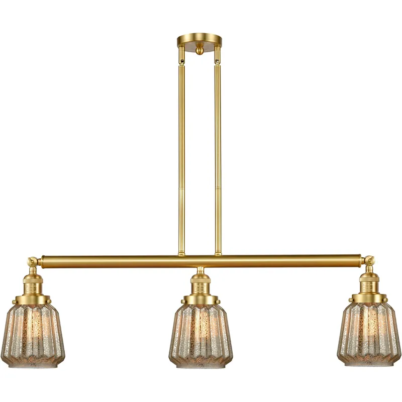 Buy Online Franklin Restoration Chatham LED 39 inch Satin Gold Island Light Ceiling Light in Mercury Glass, Franklin Restoration