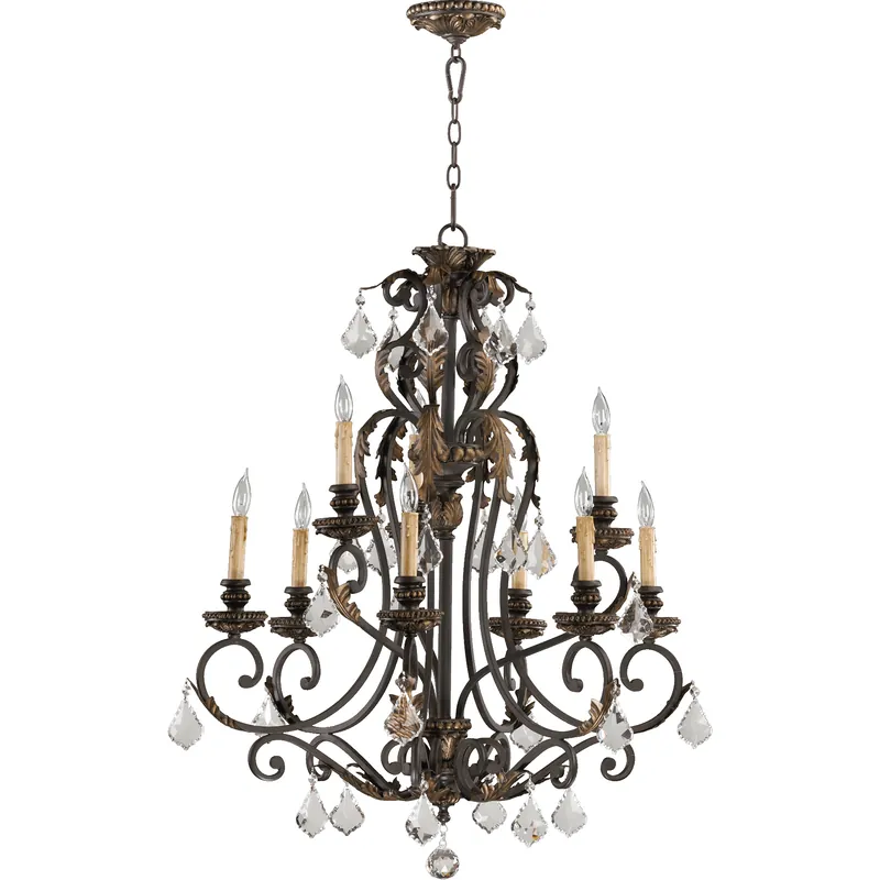Rio Salado 9 Light 32 inch Toasted Sienna With Mystic Silver Chandelier Ceiling Light Price Cut