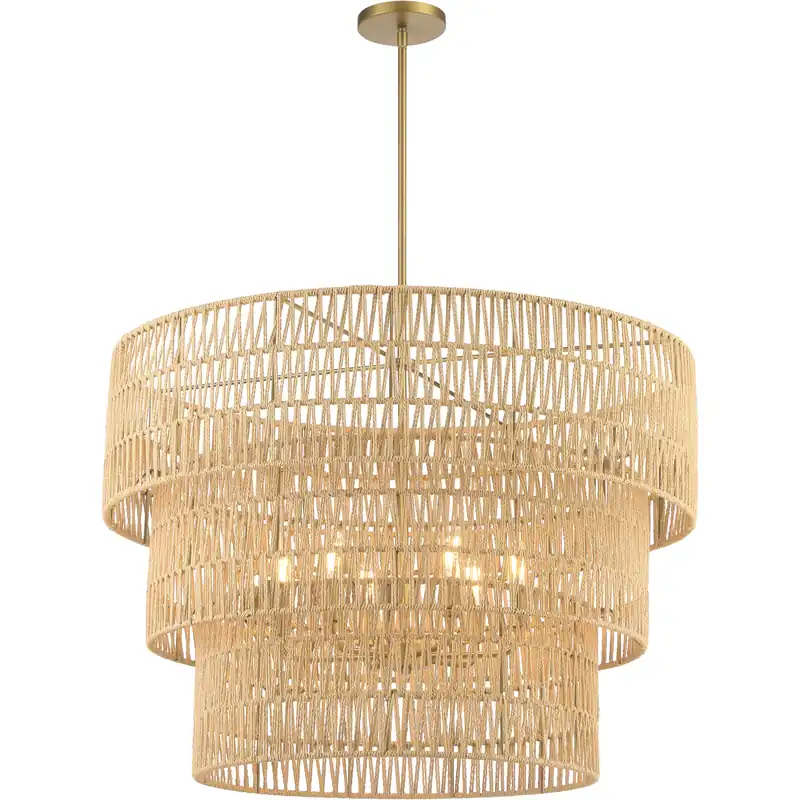 Bungalow Heaven 6 Light 32 inch Soft Brass Pendant Ceiling Light Must Have